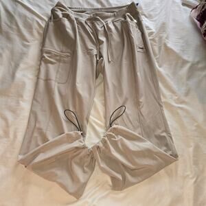 Cherokee Infinity Womens Tan scrub pant Size XL Cargo Pant Drawstring 1123A EUC